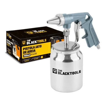 Pistola Jateamento Jato De Areia Com Tanque Baixo 750 Ml Rosca 1/4 Btja750 - The Black Tools