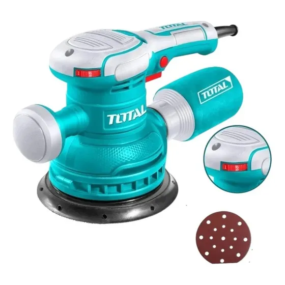 Lijadora Rotoorbital 450w 6 PuLG + 5 Lijas Total Tf2061506 Color Turquesa