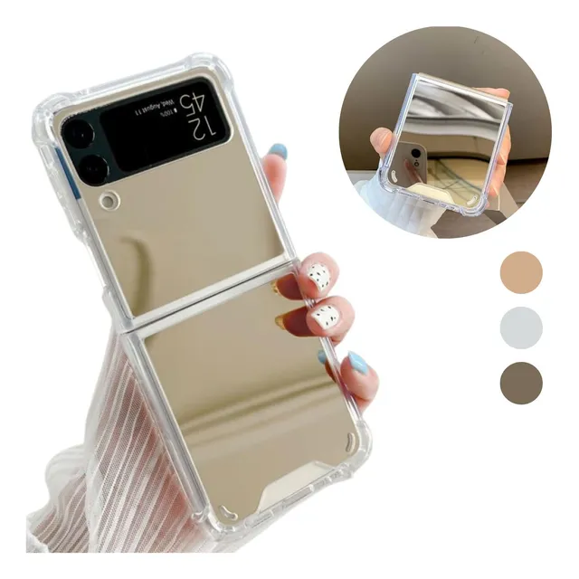Capinha Capa Para Z Flip 3 4 Espelhada Case Gold Premiun