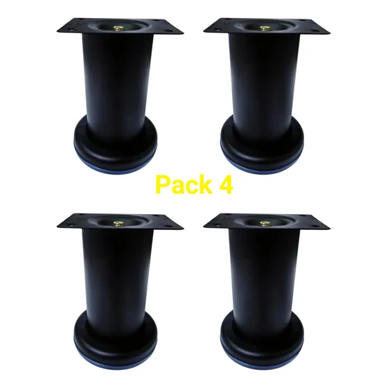 Pata Para Mueble Negro Mate 10 Cm (pack 4 Unds)