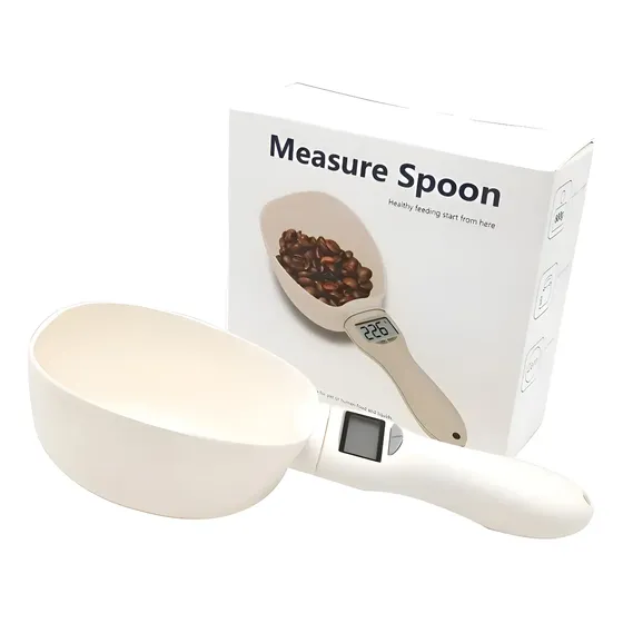 Cuchara Taza Grande Balanza Medidora De Alimentos Multiusos Color Beige | Cuotas sin interés