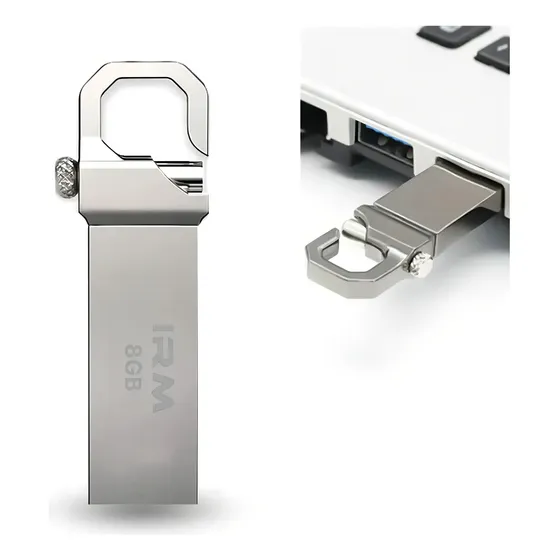 Pendrive Usb 3.0 Flash Drive 8 Gb Llavero Metalico Color Plateado