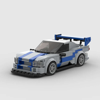 Skyline Gtr R34 332pc Para Armar Bloques De Construcción Moc Skyline Gtr R34 332pc Para Armar Bloques De Construcción Moc