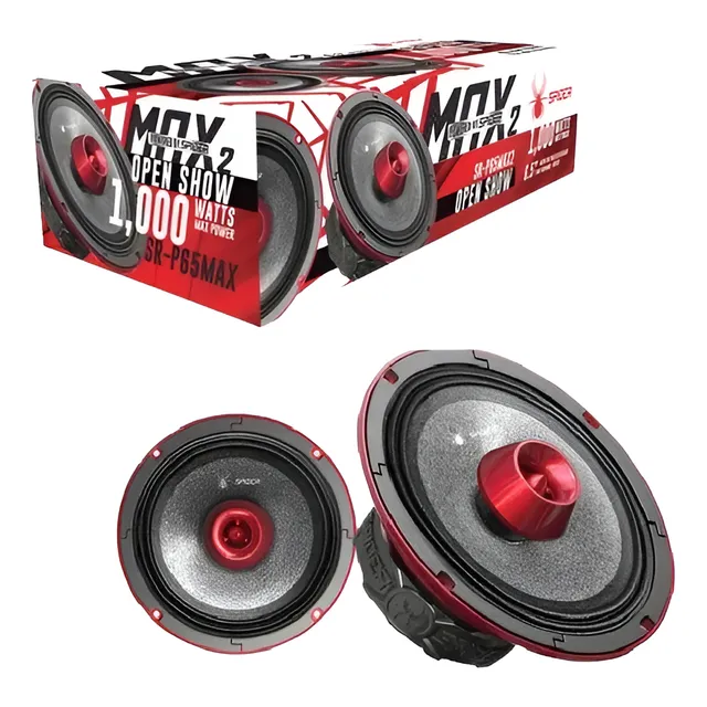 Medios Rangos C/ Tweeter 6.5plg Spider Sr-p65max2 Open Show Negro