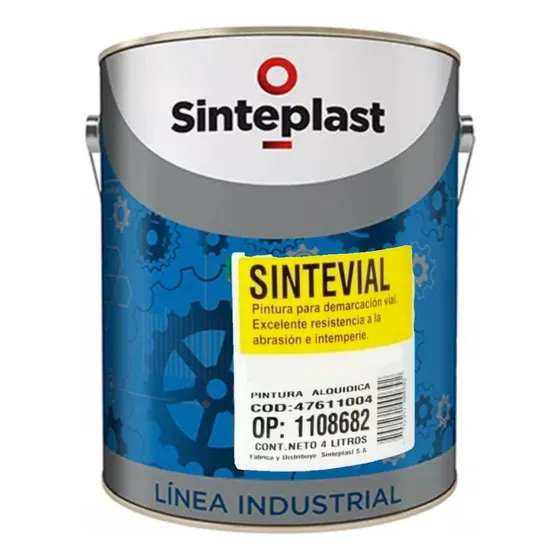 Demarcacion Vial Amarilla 1 Litro Sinteplast Acabado Satinado Color Amarillo