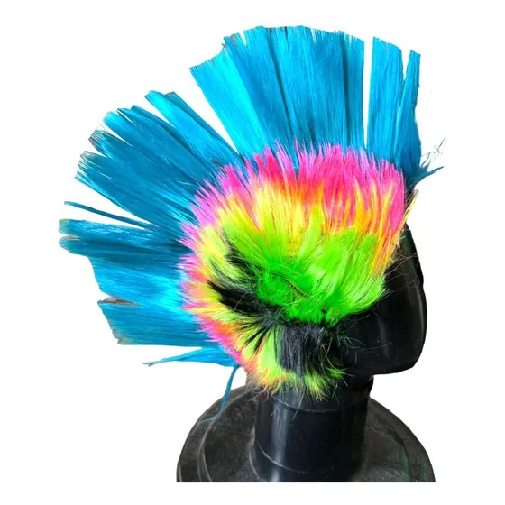 Fantasia Peruca Moicano Para Festa Colorida Punk Rock