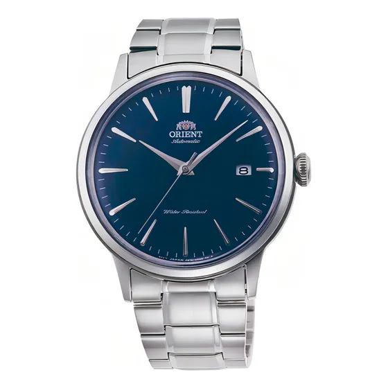 Relógio Orient Masculino Automático Bambino Ra-ac0007l10a D1 Cor da correia Prateado Cor do bisel Prateado Cor do fundo Azul-escuro