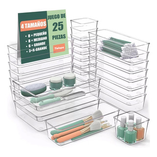 Organizador De Cajones Joyas Maquillaje 25 Pzas De Plástico Organizador De Cajones Joyas Maquillaje 25 Pzas De Plástico