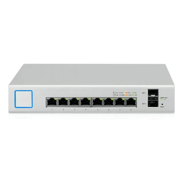 Conmutador Ubiquiti Unifi de 8 puertos Rj45 +2 p Sfp US-8-150 W, color blanco