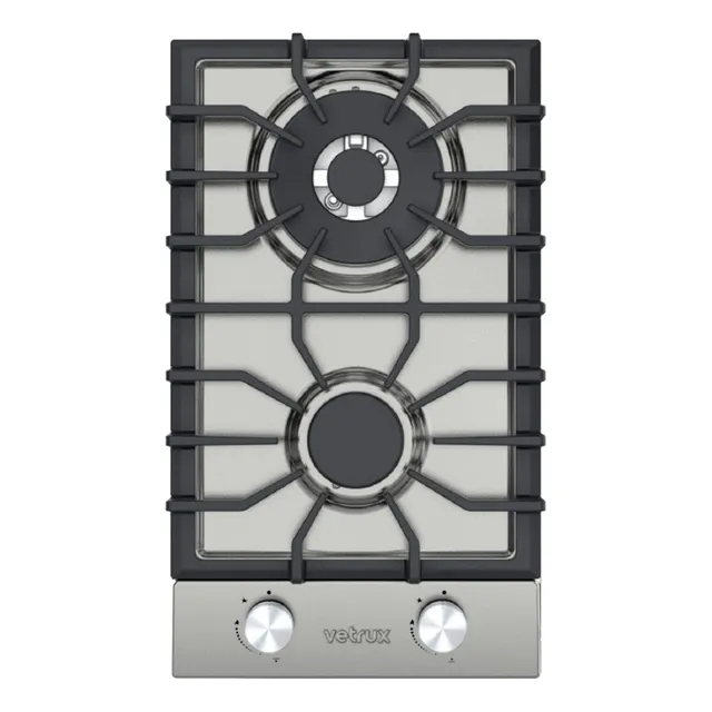 Tope De Cocina A Gas 2 Hornillas 30cm Acero Nova Pro Vetrux