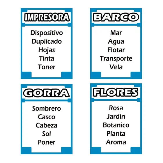 Juego Tipo Tabu Para Imprimir - Mil Cartas + Tableros