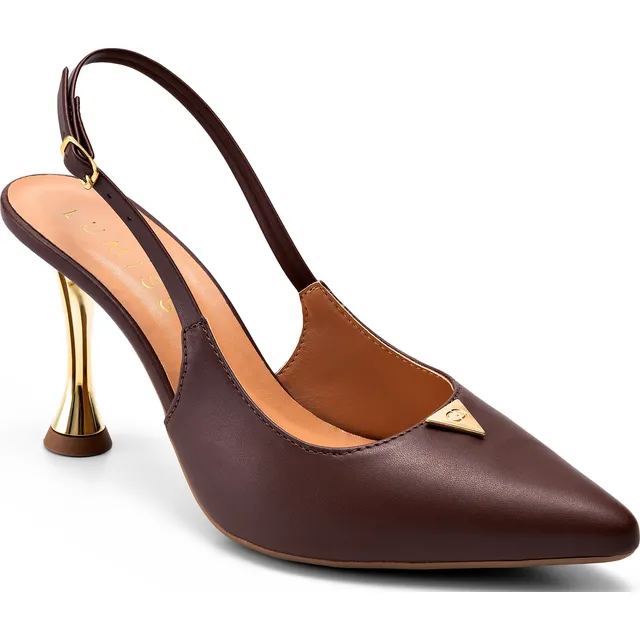 Scarpin Feminino Lumiss Bico Fino Salto Alto Metalizado
