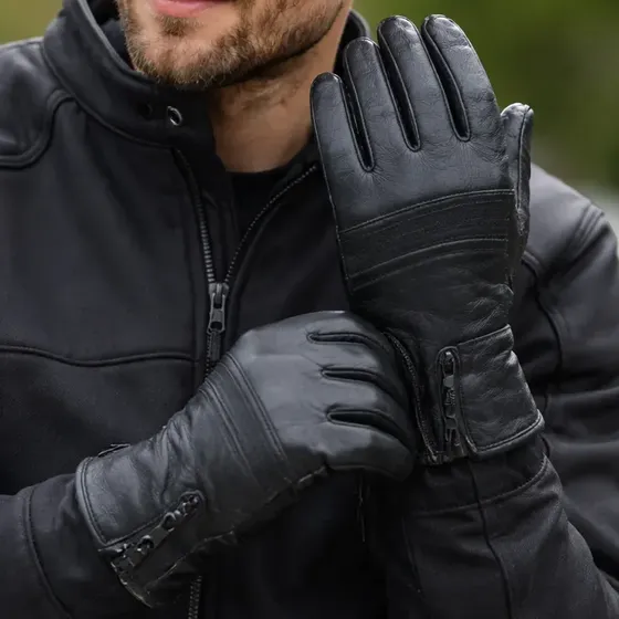 Luva Par Motoqueiro Proteção Contra Frio Manta Térmica Couro — foto 2