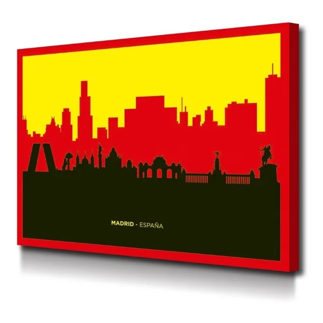 Cuadro Madrid Barcelona Valencia En Lienzo Foto Canvas