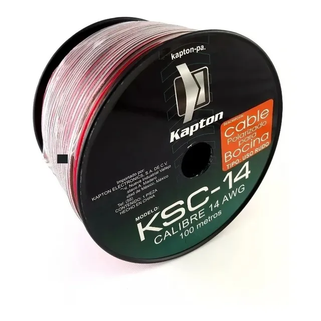 Cable Para Bocina 100 Mts Polarizado Calibre 14 Envio Gratis Ksc-14
