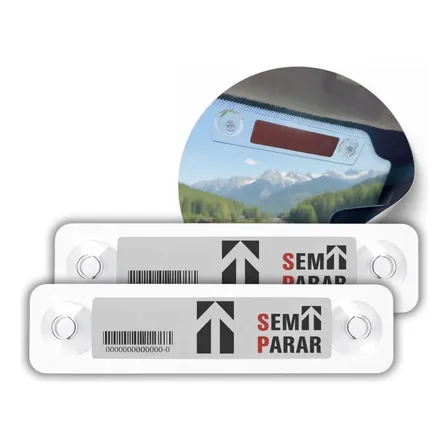 Kit 2 Un Suporte Placa Para-brisa Compatível Tag Veicular Transparente