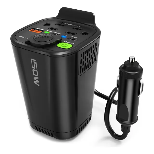 Inversor De Corriente Portátil Para Auto De 150w 12v A 110v