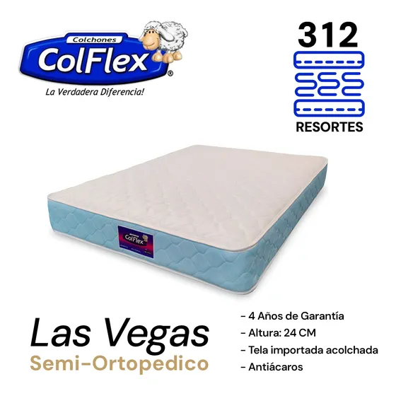 Colchón Individual Colflex Las Vegas 190x100 Cm Resortes