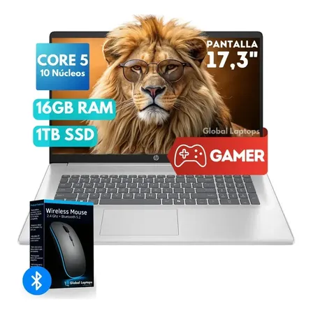 HP Pavilion Gamer Core 5 120U 16GB RAM 1TB SSD Intel Graphics Windows 11 Instalado Laptop 17-CN4153 Com Presente