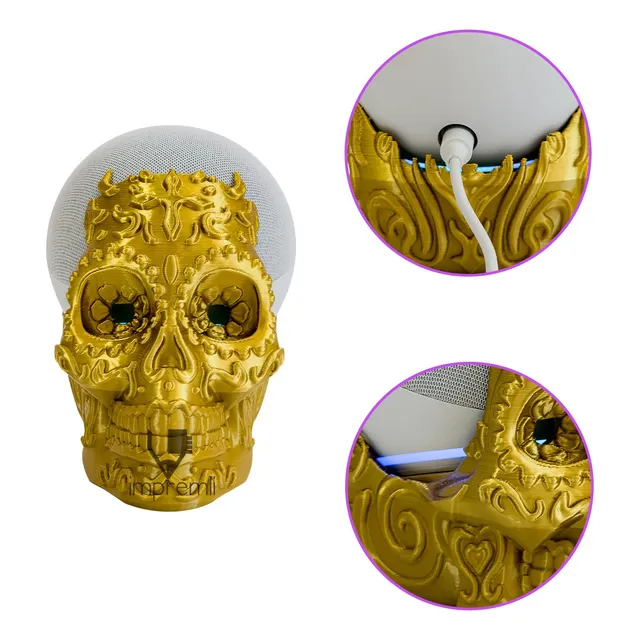 Soporte Alexa  Echo Dot Calavera Ornamental Impremli