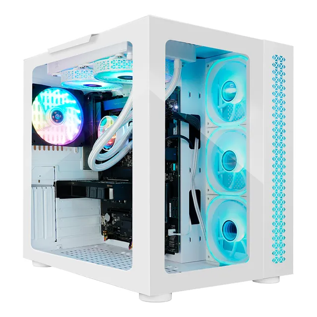 Game Factor Gabinete Gamer Csg700 Hasta 10 Vent Vorago Color Blanco