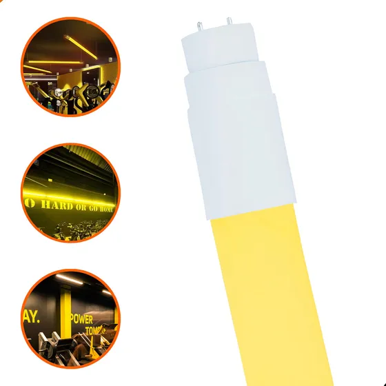 Kit 10 Lâmpadas Tubular Coloridas 20w De Led T8 120 Cm Cores Luz Amarelo 127/220v