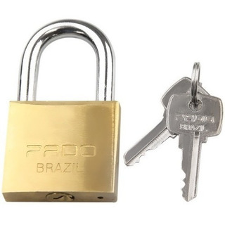 Cadeado 50mm Latão P/ Correntes E Portão Com 2 Chaves Pado Cadeado 50mm Latão P/ Correntes E Portão Com 2 Chaves Pado
