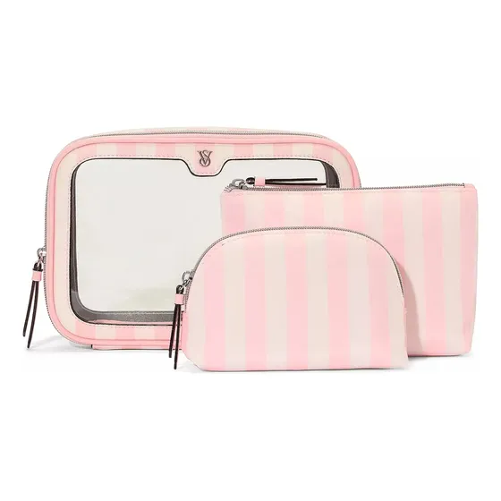 Porta Cosméticos Negro Victoria Secrets De 3 Piezas Original