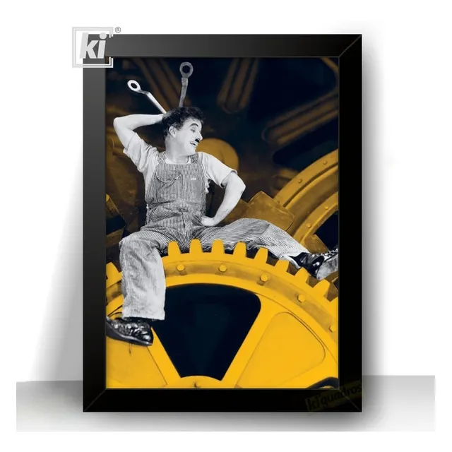 Quadro Decorativo Charles Chaplin Tempos Modernos Moldura