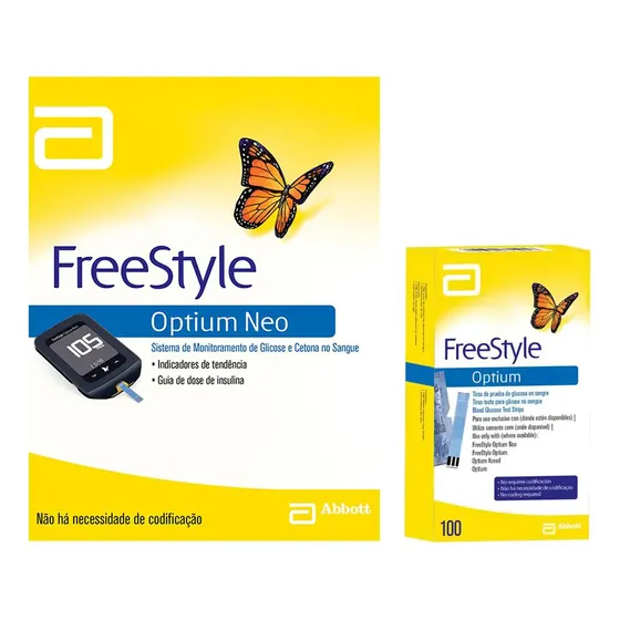 Medidor de Glucosa y Cetonas Freestyle con 100 Tiras Optium NEO | Cuotas sin interés