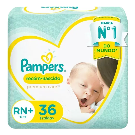 Pampers Recien Nacido Rn+, Premium Care  36 Unid.