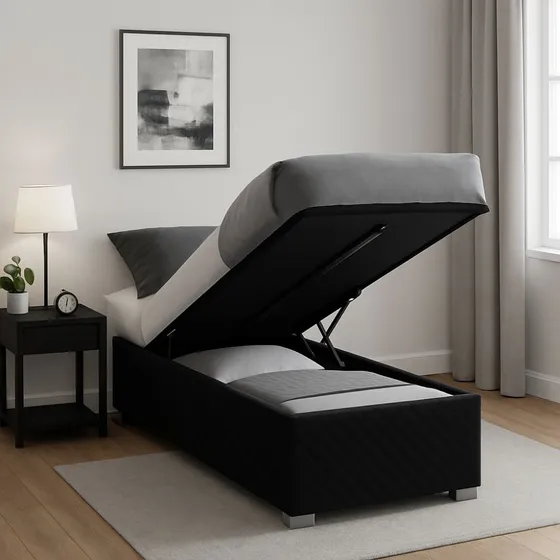 Box Baul Sommier Cama 1 Plaza 90x190 Dormitorio Lcm