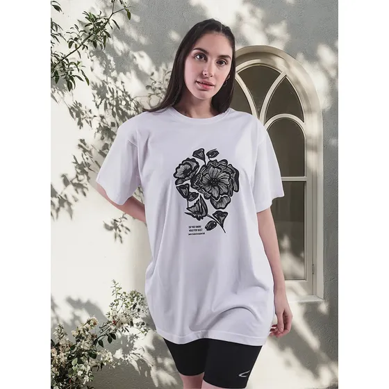Remera Dama Mujer Oversize Estampada Manga Corta Cameron