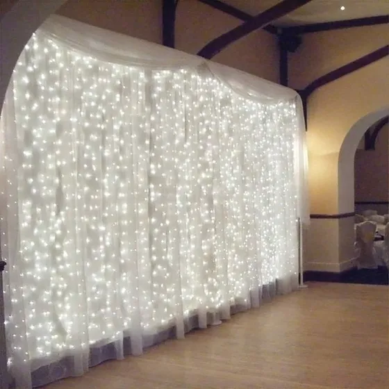 Cortina Led 6x2 Mts 384 Luces Navidad Bodas Evento Efectos Luces Luz Fria