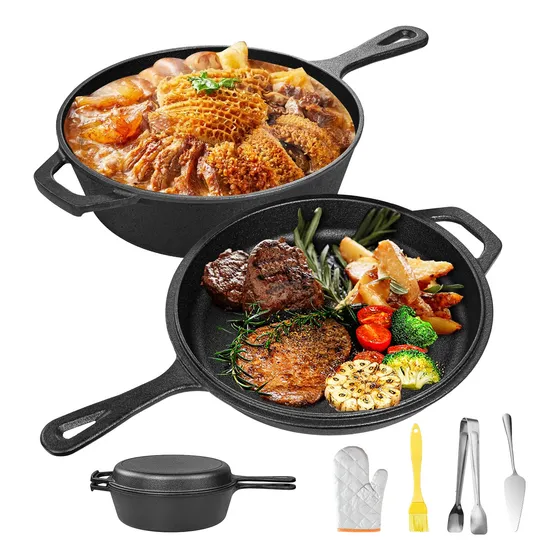 Horno Holandés Hierro Fundido 2 En 1 Olla Y Sartén 26cm 4.7l