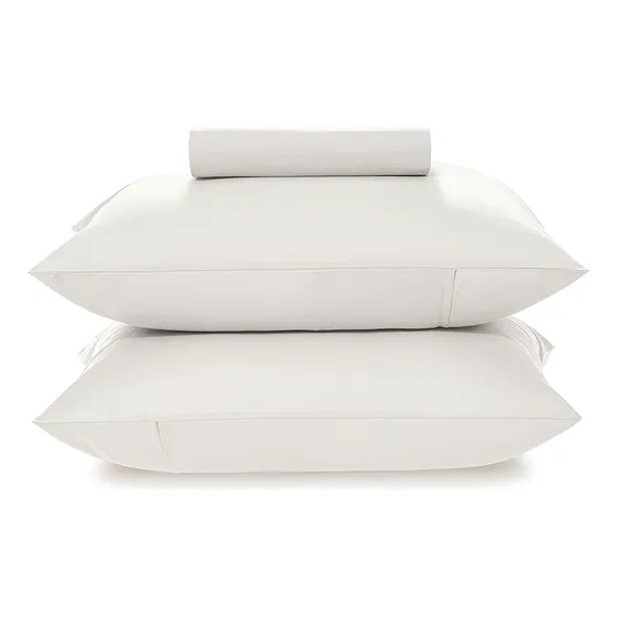 Jogo De Cama Queen 3 peças 160 Fios 100% Algodão Branco Karsten