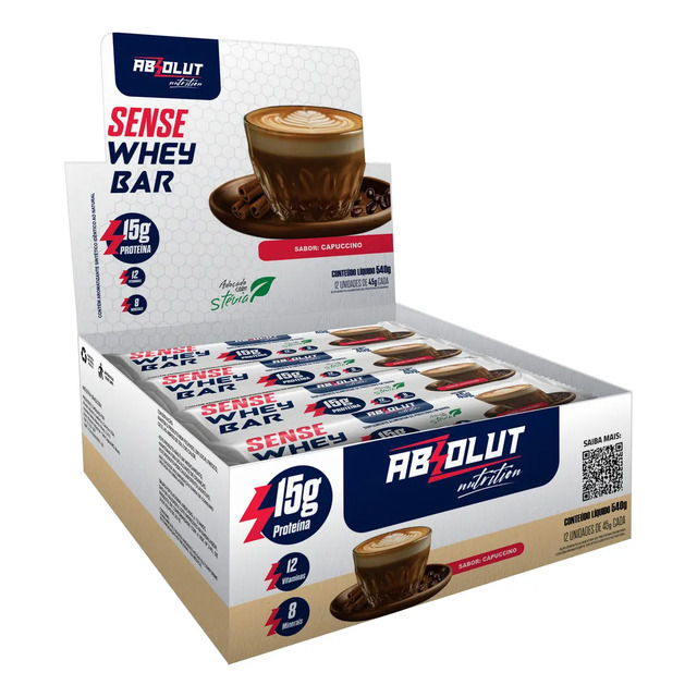Barra De Proteína Whey Absolut Nutrition Sense Cappuccino 12 Unidades