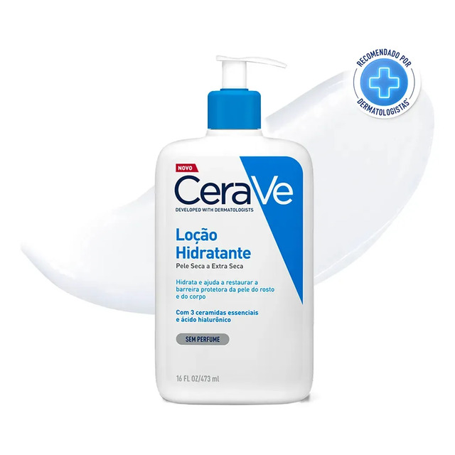 Loção Hidratante Corporal Sem Perfume, Com Ceramidas Essenciais E Ácido Hialurônico, Textu...
