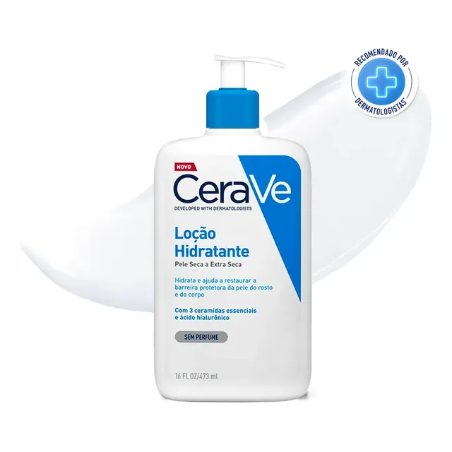 Loção Hidratante Corporal Sem Perfume, Com Ceramidas Essenciais E Ácido Hialurônico, Textura Fluida Cerave 473ml Sem Fragrância