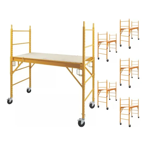 Kit 6 Andamio Rodante 1.82 M Altura Cap. 1000 Lb Para Obra