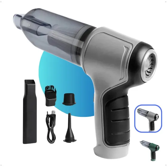 Aspirador e Soprador BrisaEcom Portátil para Carro e Casa, sem Fio, 120W