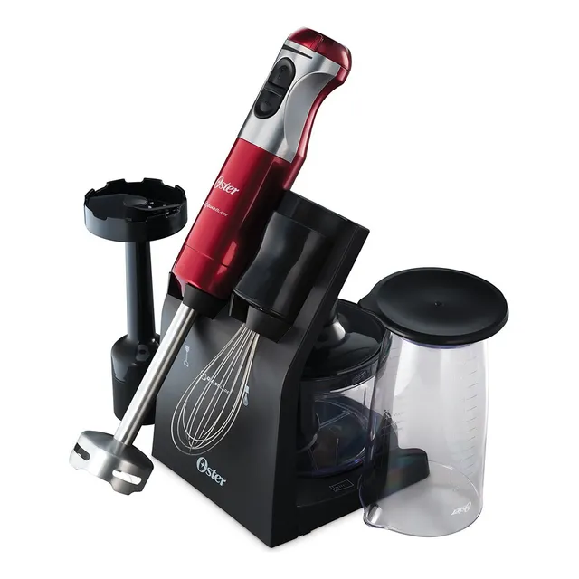 Batidora De Inmersión Oster® Roja Con Cuchilla Quad Y Acceso Color Rojo