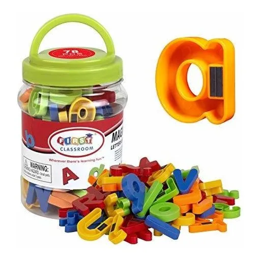 Abcaptain Letras Magnéticas Números Del Alfabeto Abc 123 Imanes De Nevera De Plástico Educativo Preescolar Juego De Juguetes De Aprendizaje En Mayúsculas Y Minúsculas Para Niños Pequeños (78 Piezas)