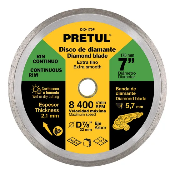 Disco De Diamante 7  X 2.1 Mm Pretul (21000)