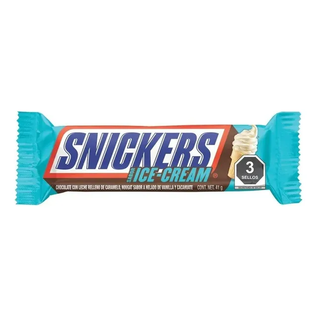 3-pack Barra Snickers Con Nougat De Helado Vainilla Y Choco