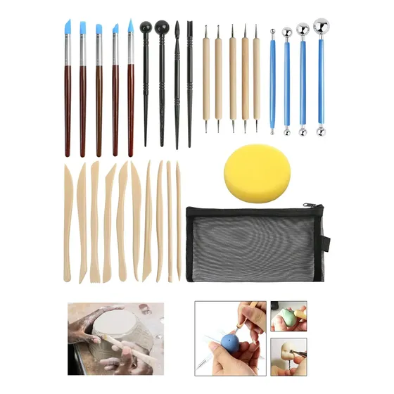 Kit 30 De Ferramentas De Escultura Modeladores Artesanato