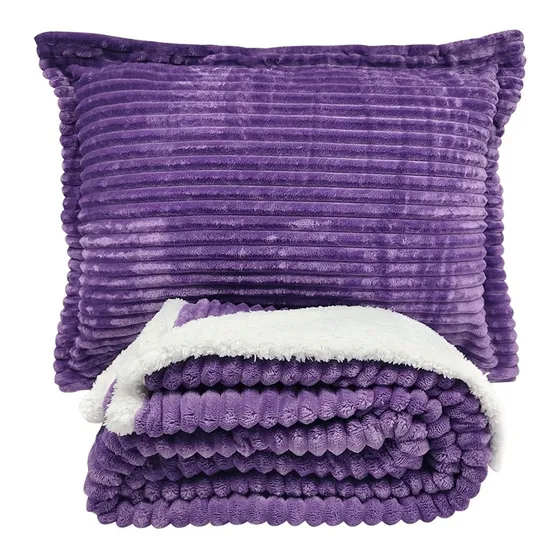 Acolchado King Con Corderito Fundas Varios Colores Vip