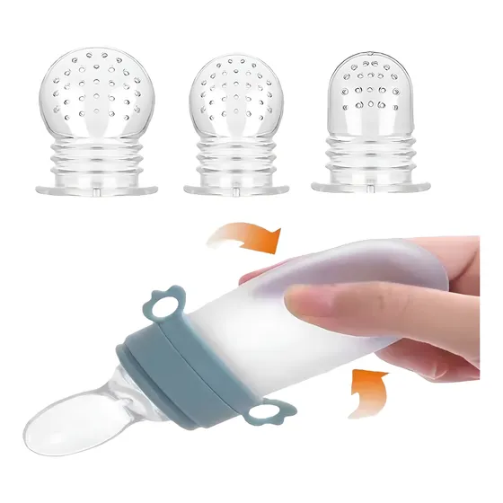 Tetero Cuchara 40 Ml 3 Chupos Bebés Bpa Libre Complementaria