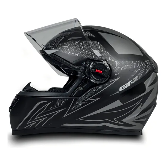 Capacete Fechado Moto Com Narigueira Gt2 Preto Fosco 56