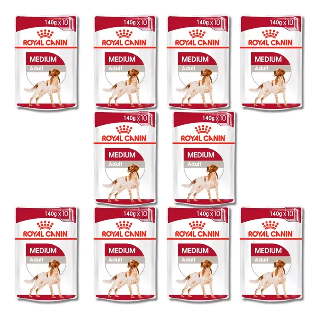 Pouch Royal Canin Perro Medium Adulto 100gr - Caja X 10 U.
